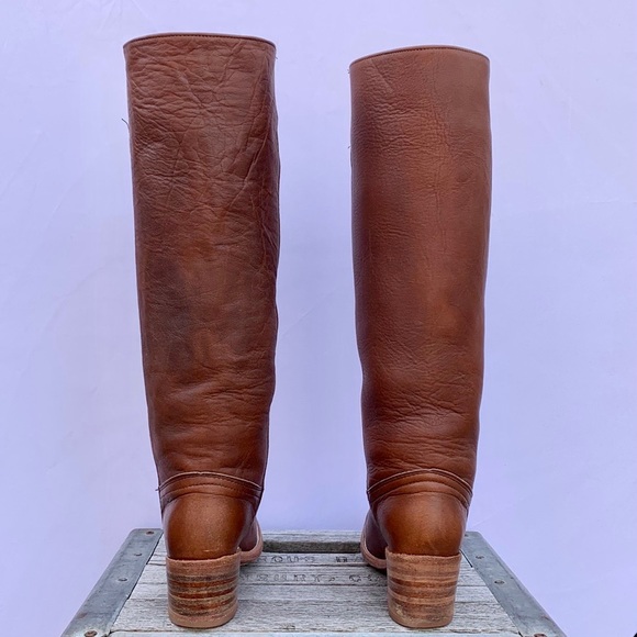 SOLD FRYE Vintage Near-New Campus Tall Knee High Brown Leather Riding Boots 7 - Picture 13 of 15